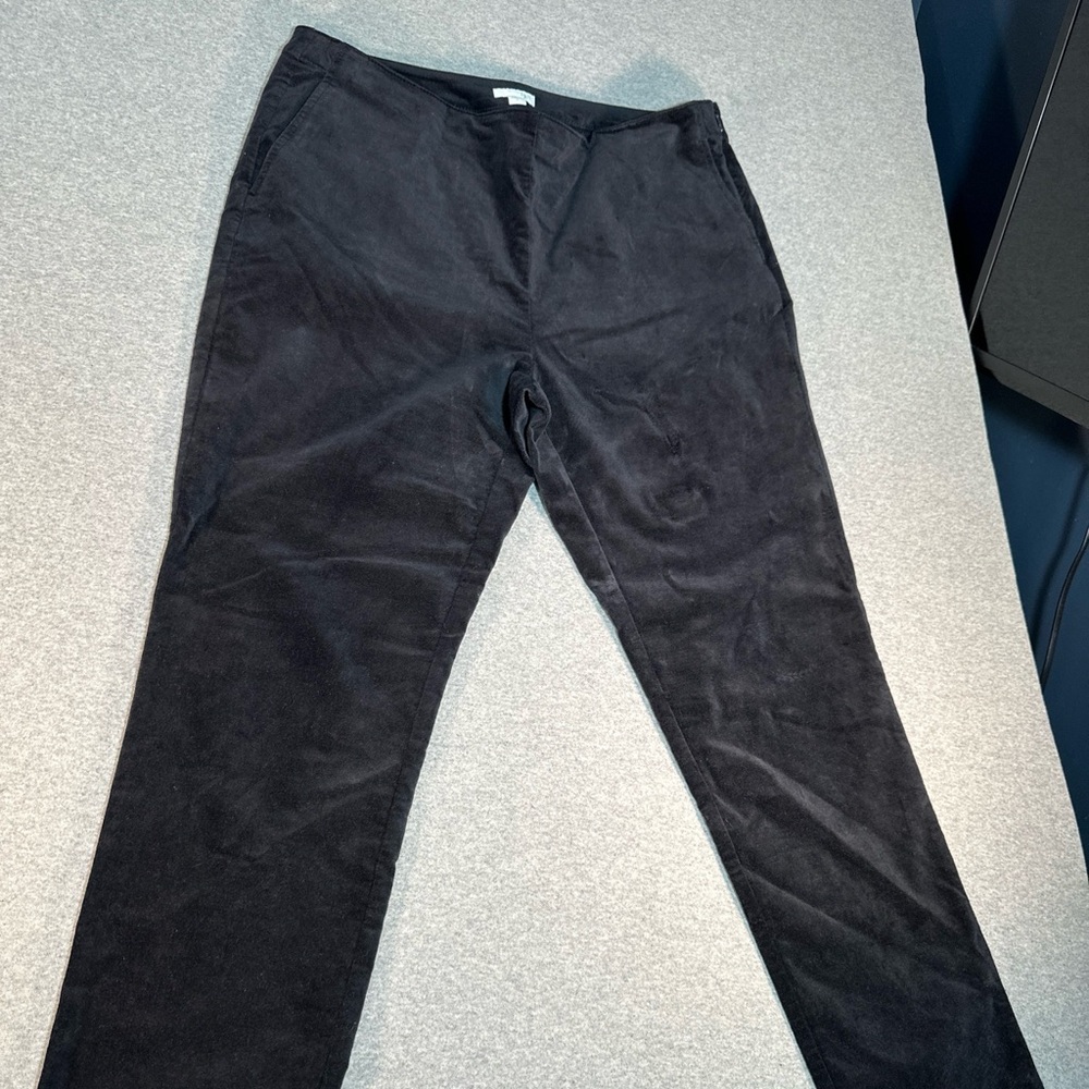 j.jill Velveteen Stretch Straight Leg Pants Size 14 With Pockets SKU 047